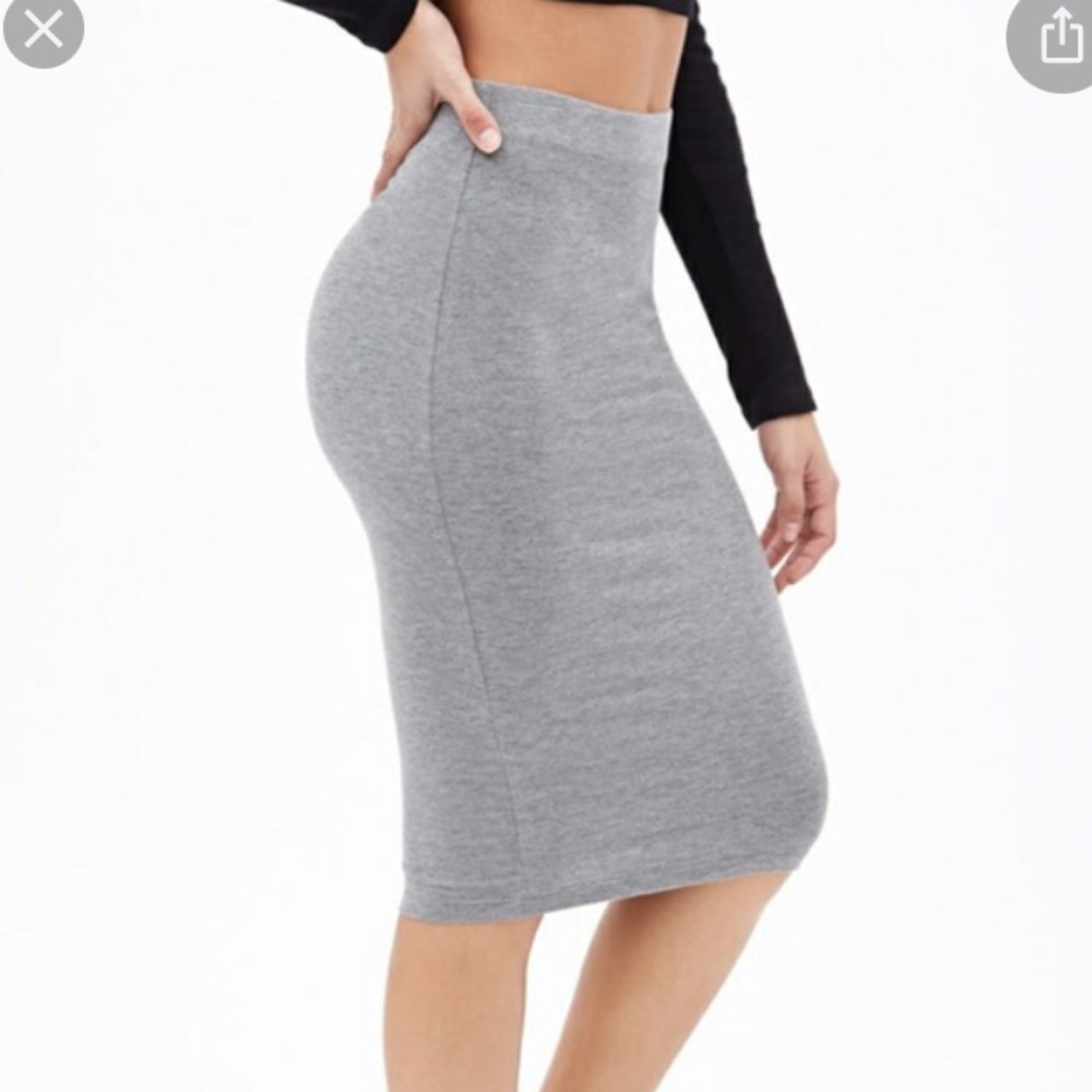 Forever 21 - Women’s Grey Midi Pencil Skirt - S